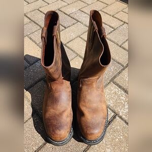 Men's Brown Caterpillar Leather Safety Boots SIZE 7 Steel Toe